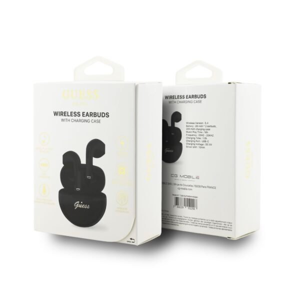 GUESS Script Logo Wireless Earbuds – Matte Black